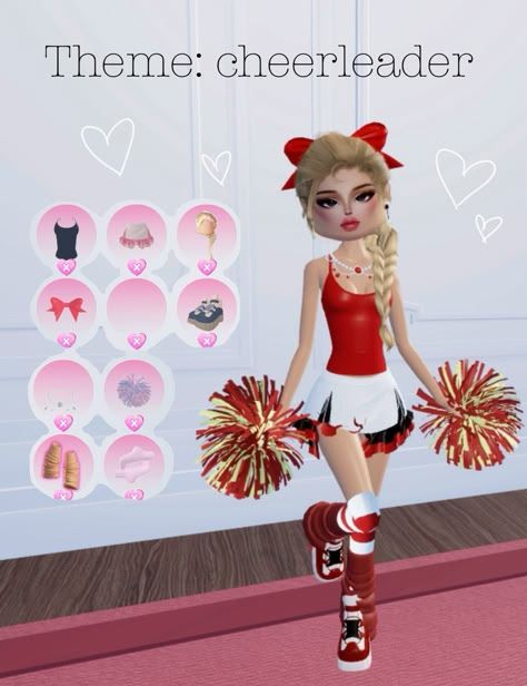 Dcc Cheerleader Dti, Dti Theme Cheerleader, Cheerleader Dti Outfits, Cheerleader Dress To Impress, Outfit Themes, Dti Hacks, Dti Ideas, Dti Outfits, Cheerleading Outfits