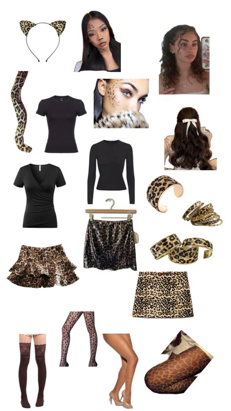 Khaki Skirt Outfits, Halloween Costumes For Brunettes, Monkey Halloween Costume, Halloween Inspired Outfits, Cheetah Costume, Cheetah Clothes, Matching Halloween Costumes, Hot Halloween Outfits, Glamour Outfit