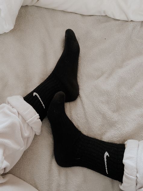 Black Nike Socks Aesthetic, Nike Socks Aesthetic, Black Nike Socks, Socks Aesthetic, Sock Outfits, Foot Socks, Nike Socks, Women Socks, Black Socks