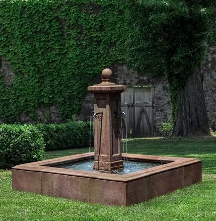 Campania International, Inc Luberon Estate Concrete Fountain | Wayfair Concrete Fountains, Campania International, Garden Water Fountains, French Limestone, Pond Fountains, Stone Fountains, Water Fountains Outdoor, Outdoor Fountain, Concrete Garden