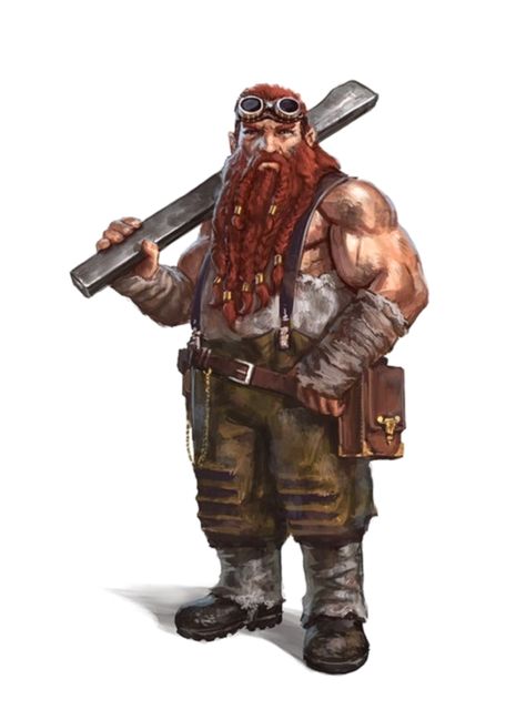 Male Dwarf Engineer - Pathfinder 2E PFRPG DND D&D 3.5 5E 5th ed d20 fantasy Dnd Engineer, Fantasy Engineer, Dwarves Dnd, Pathfinder 2e, Pathfinder Character, Dnd Races, Dungeons And Dragons Characters, Dnd Art, Warhammer Fantasy