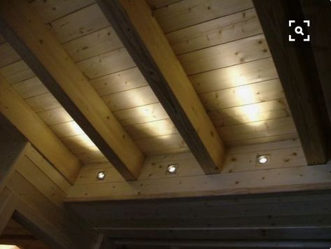 Lighting ceiling chalet Vaulted Ceiling Lighting, Exposed Trusses, Exposed Beams Ceiling, Metal Barn Homes, Kitchen Lighting Design, Log Cabin Interior, Pole Barn House Plans, Cabin Lighting, Exposed Beams