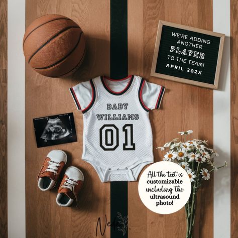 EDITABLE Basketball Pregnancy Announcement Digital, Baby announcement, Pregnancy Reveal, Customizable Maternity Announcement, Download, 0221 Maternity Announcement, Digital Baby Announcement, Basketball Baby, Baby News, Announcement Pregnancy, Baby Announcement Photos, Pregnancy Reveal, Baby Reveal