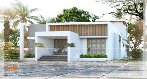 Kerala Elevation Design, Kerala Home Exterior Design, Kerala House Exterior Design, Single Floor House Design Modern, Simple House Exterior Design, Small House Design Kerala, Elevation Ideas, Modern Bungalow Exterior, Master Planning