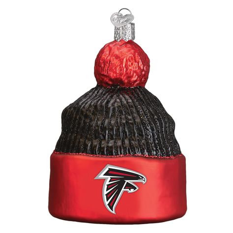 Atlanta Falcons Beanie Glass Ornament Beanie Ornament, Traditional Christmas Ornaments, Christmas Beanie, Old World Christmas Ornaments, Trademark Logo, Perfect Gift For Boyfriend, Nfl Outfits, Ornament Hooks, Old World Christmas