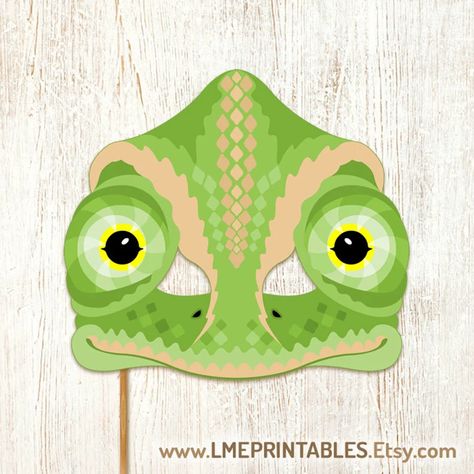 Mask Diy Costume, Chameleon Costume, Lizard Costume, Africa Jungle, Australian Party, Printable Mask, Printable Masks, Party Masks, Masks Crafts