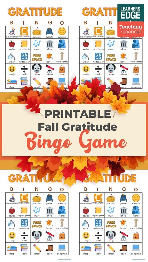 If you are looking for something fun to teach students about gratitude, look no further! Have fun during the season of giving with a gratitude bingo board. Download these printable bingo boards for an easy way to celebrate gratitude. Elementary classroom games. Classroom games. Fun fall classroom games. Gratitude bingo. Fall BINGO boards. Free classroom activities. Fall Classroom Games, Gratitude Bingo, Fall Bingo, Bingo For Kids, Gratitude Activities, Fall Classroom, Season Of Giving, Kindergarten Lesson Plans, Bingo Board