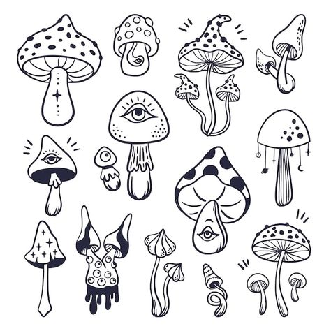 Download this Free Vector about Hand drawn mushroom outline illustration, and discover more than 15 Million Professional Graphic Resources on Freepik Mushroom Outline, Mushroom Svg, Stars Svg, Lettering Guide, Cottagecore Mushroom, Outline Illustration, Star Svg, Magic Mushroom, Web Graphic Design