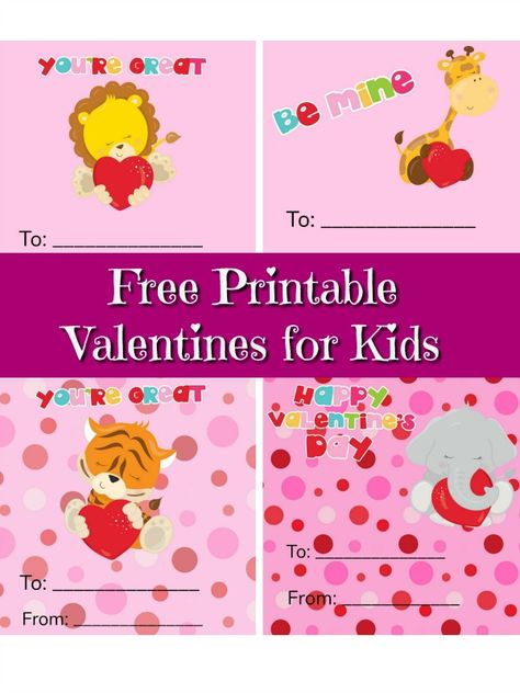 Looking for cute classroom valentine cards? These free printable valentines for kids feature adorable animals such as a lion, giraffe, tiger, elephant, zerbra, and monkey. Perfect for school Valentine's Day parties! #printables #valentinesday #kids Free Printable Valentines For Kids, Printable Valentines For Kids, Animal Valentine Cards, Free Printable Valentines, Cute Classroom, Classroom Valentine Cards, Printable Valentines Cards, Printable Valentines, Valentines Printables Free