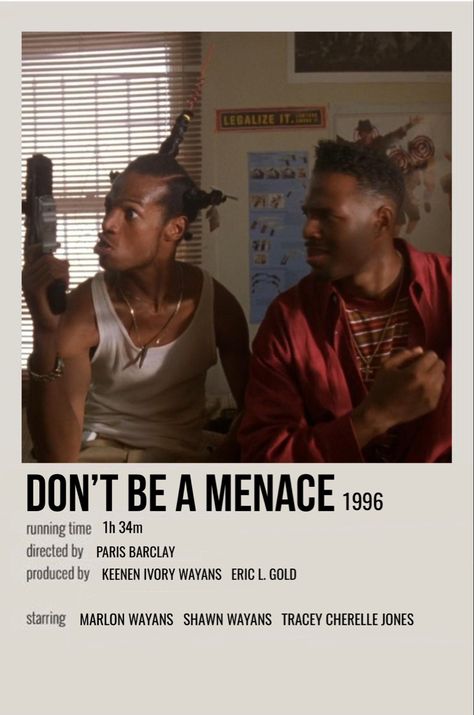 minimal polaroid movie poster for don’t be a menace 2000s Black Movies, Black Love Movies, Black Movies, Polaroid Movie Poster, Movie Character Posters, Marlon Wayans, Movie Hacks, Movies To Watch Teenagers, Iconic Movie Posters