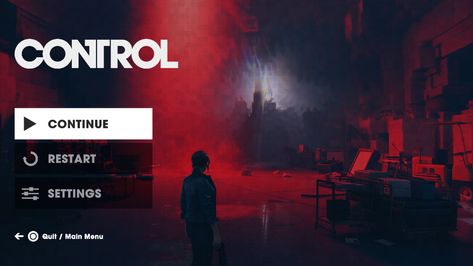 ArtStation - [UI Design - Concept Art] Control - Escape Menu [Remedy] Main Menu Game Ui, Game Ui Design User Interface, Game Menu Design, Menu Design Layout, Control Game, Title Screen, Top Video Games, Ui Game, Pixel Art Characters