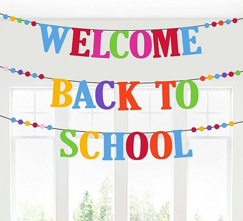 First Day Of School Decorations, Classroom First Day, Welcome Back To School Banner, Back To School Banner, Back To School Classroom, Classroom Banner, Back To School Special, Back To School Party, School Banner