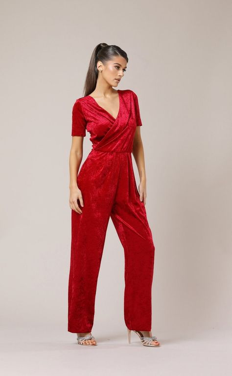 Jumpsuit Formal Wedding, Jumpsuit Bridesmaid, Red Velvet Jumpsuit, Jumpsuit Formal, Jumpsuit Wedding Guest, Bridesmaid Jumpsuit, Cocktail Jumpsuit, Bridesmaids Jumpsuits, Jumpsuit For Wedding Guest