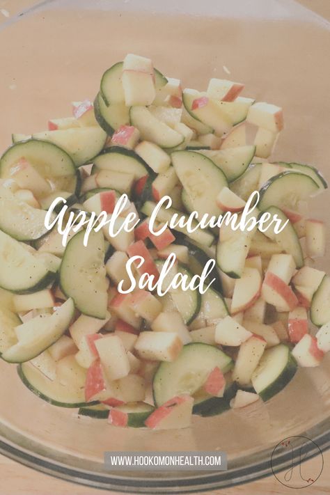 Apple Cucumber Salad - Hookom On Health Cucumber Carrot Salad, Banana Salad, Cucumber Benefits, Carrot Salad Recipes, Paleo Side Dishes, Apple Salad Recipes, Grape Apple, Grape Salad, Slaw Recipes