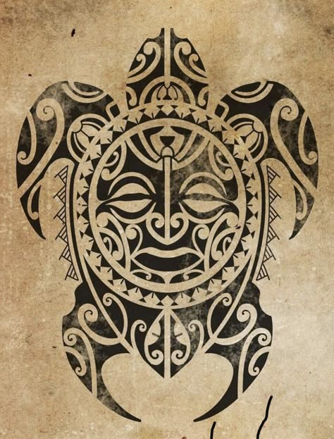 Maori Animal Tattoo Designs, Maori Turtle Tattoo, Polynesian Turtle Tattoo, Old Traditional Tattoo, Balinese Tattoo, Tiki Tattoo, Polynesian Turtle, Black Skull Tattoo, Sea Turtle Tattoo