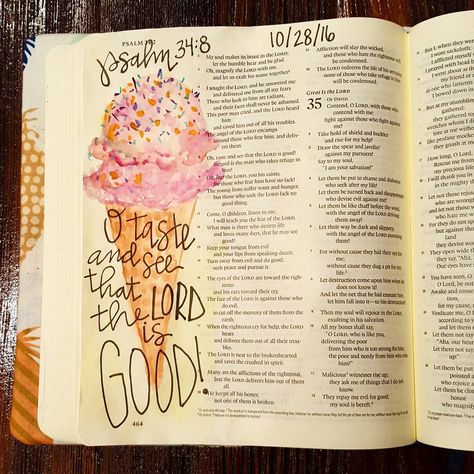 Psalms 34 Instagram Psalm 34 Bible Journaling, Psalm 10, Psalm 34 8, Bible Journaling For Beginners, Bible Drawing, Bible Journaling Ideas Drawings, Psalm 34, Bible Study Journal, Illustrated Faith