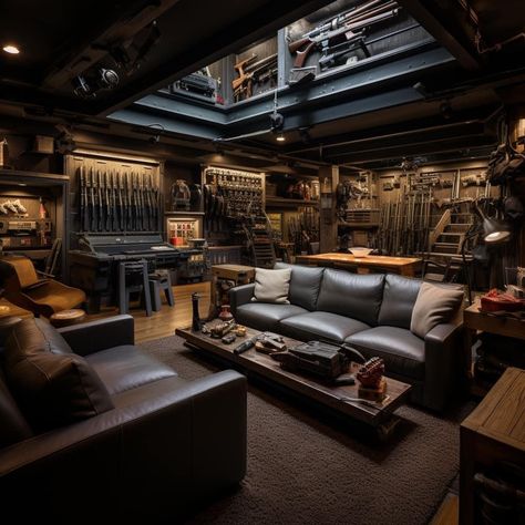 Game Room Ideas, Gear Room, Man Cave Room, Hunting Room, Barn Style House Plans, Man Cave Home Bar, Safe Room, Barn Style House, Dream House Interior