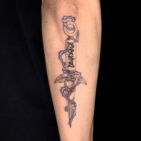 Naruto Kunai Tattoo, Minato Kunai Tattoo, Kunai Tattoo, Minato Kunai, Raijin Tattoo, Naruto Kunai, Deep Tattoo, Lightning Tattoo, Tattoo Catalog