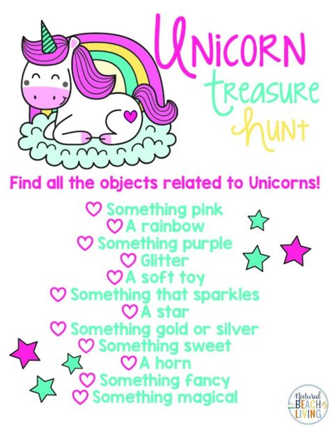 Unicorn Games For Kids Birthday Party, Unicorn Preschool Activities, Unicorn Activities Preschool, Unicorn Scavenger Hunt, Unicorn Activities, Unicorn Games, Teach Preschool, Unicorn Mask, Unicorn Themed Birthday Party