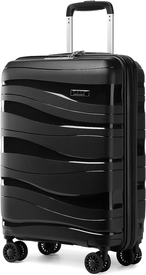 【High Quality Travel Suitcase】Made of 100% Polypropylene material for hard shell, which make the luggage more durable, lightweight and impact-resistant. Features textured finish to prevent against scratches, keeping cases beautiful after a trip. Compared with ABS and PC plastic, the PP material is more lighter also maintains its durability. We offer a 5-YEAR guarantee replacement service covering all manufacturing defects. Check In Luggage, Diy Luggage, Lightweight Suitcase, Cabin Luggage, Travel Suitcase, Swivel Wheels, Beauty Case, Suitcase Traveling, Luggage Sets