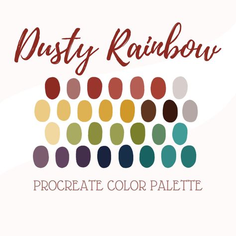 Dusty Color Palette, Cottagecore Color Palette, Procreate Color Palettes, Procreate Color Palette, Color Palette Challenge, Pallet Painting, Color Palette Design, Learn Art, Complimentary Colors