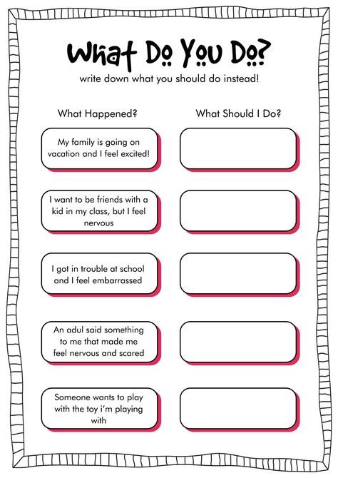 Fun Worksheets For Teens, Cbt Worksheets For Kids Activities, Cbt For Kids, Psychosocial Activities, Behavior Worksheets For Kids, Behavior Worksheets, Social Emotional Learning Games, Cbt Therapy Worksheets, Cbt Worksheets