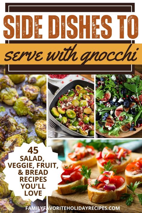 These side dishes are perfect for serving with gnocchi! From salads to vegetables to fruit and bread, we're sharing some of our favorite things to serve with gnocchi. Side Dishes For Gnocchi, Italian Side Dishes, Creamy Peas, Pea Salad Recipes, Roasted Beet Salad, Chicken Gnocchi Soup, Citrus Salad, Fennel Salad, Side Dish Recipes Easy