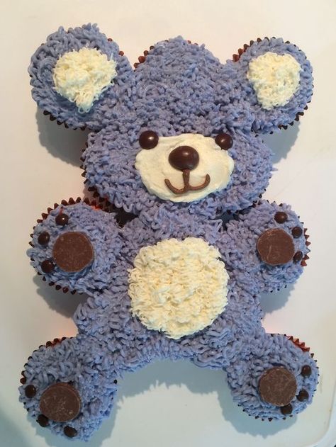 Teddy bear pull-apart cupcake cake: Bear Cupcake Cake, Cupcake Shapes, Pull Apart Cupcake, Teddy Bear Cupcakes, Pull Apart Cupcake Cake, Pull Apart Cake, Cake Pulls, Bear Cupcakes, Pull Apart Cupcakes