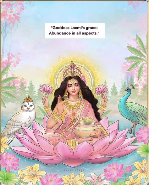 Laxmi Goddess Wallpapers, Lakshmi Devi Images, Lakshmi Wallpaper, Hindu Aesthetics, Mata Lakshmi, Spiritual Wallpapers, Lakshmi Mantra, Vishnu God, Pretty Mindset