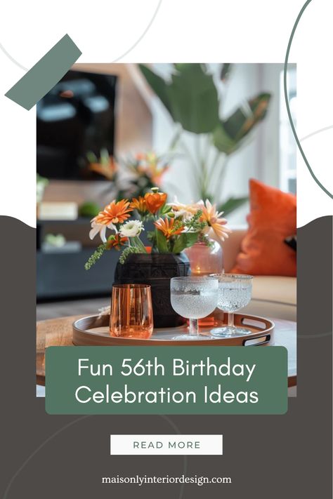 Looking to plan a memorable 56th birthday celebration? From unique themes and exciting activities to heartwarming gifts and delicious cake ideas, this list has all the essentials you need to create an unforgettable day. Whether you prefer a small gathering with close friends, an adventurous getaway, or an extravagant party, there's something for everyone. Browse through these 56th birthday ideas that capture the essence of celebrating life, laughter, and love in style! Make this milestone birthday special with personalized touches. Delicious Cake Ideas, Extravagant Party, Birthday Celebration Ideas, 70s Disco Party, 56th Birthday, Unique Themes, Small Gathering, Celebrating Life, Celebration Ideas