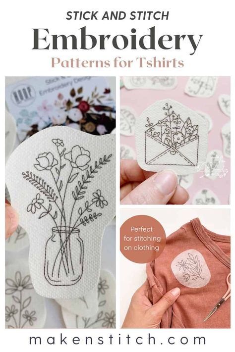 Embroidery Ideas For Shirts, Embroidery Patterns Shirt, Embroidery Patterns Tshirt, Stick And Stitch Embroidery Patterns, Printable Embroidery Patterns Free, Free Floral Embroidery Patterns, Tshirt Embroidery Diy, T Shirt Embroidery Ideas, Tshirt Embroidery Ideas