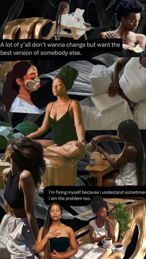 black women and personal growth #blackwoman #blackwomen #black #women #woman #growth #personalgrowth #reflection #inspo #aesthetic #fyp #unlearn #relearn #vibes Black Women Living Life, Black Women Hobbies, Successful Black Women Aesthetic, Black Successful Women, Black Woman Aesthetic, Black Women Aesthetic, Woman Aesthetic, Re L, Women Aesthetic