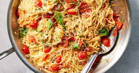 Hear Us Out: Angel Hair Pasta Light Angel Hair Pasta Recipes, Angel Hair Summer Pasta, Easy Angel Hair Pasta, Angel Hair Pasta Recipe, Angel Hair Pasta Recipes, Summer Flavors, Easy Pasta Dinner, One Pot Dinners, Angel Hair Pasta