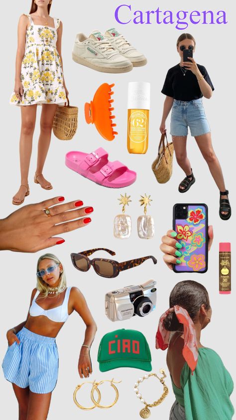 Cartagena Vacation Outfits, Colombia Outfits What To Wear Cartagena, Outfits For Cartagena Colombia, Puerto Rico Vacation Outfits Fashion, Colombia Travel Aesthetic, Colombia Aesthetic Outfit, Outfits For Colombia, Outfits For Colombia Trip, Colombia Trip Outfits