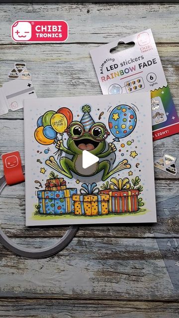 Allison Cope on Instagram: "Today's Chibitronics newest project just hopping along to a birthday party near you!!
The card features the Animating Rainbow Fade LED Light Stickers and lots of our bright colored stickers too.

#chibitronics #teacoscustomstamps #craftwithlight #chibitronics #LEDstickers #circuitstickers #circuittape #papercircuits #papercircuit #paperengineering #circuittemplate #lightupcards #lightupcard #interactivecard #interactivecards #sharehandmadekindness #cardmakersofinstagram" Chibitronics Birthday Cards, Paper Circuits, Paper Engineering, Interactive Cards, Bright Colored, Card Maker, Led Light, Light Up, Birthday Cards