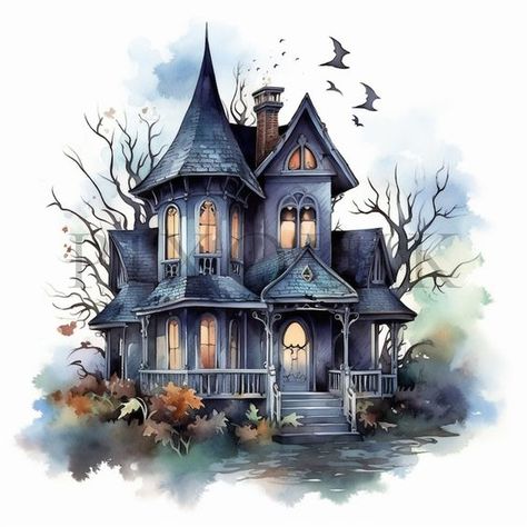 Watercolor Haunted House Clipart 10 High Quality Jpgs Digital Download Haunted House Haunted Clipart Scrapbook Paper Craft - Etsy Haunted Houses Drawing, Haunted House Clipart, Castle Clipart, Halloween Castle, Haunted House Diy, Scary Haunted House, Halloween Silhouette, Halloween Watercolor, Ghost House