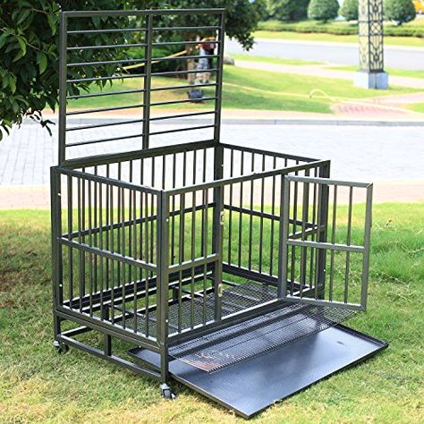 Dog Cage Design, Dog Cage Ideas Outdoor, Dog Cage Outdoor, Metal Dog House, Cage For Dogs, Outdoor Dog Area, Backyard Dog Area, Metal Dog Kennel, Metal Dog Cage