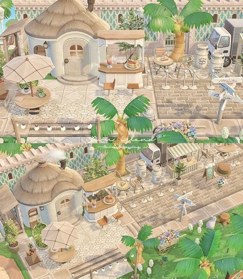 Beach Town Aesthetic, Cottage Core Animal Crossing, Beachy House, Animal Crossing Wild World, Island Theme, Theme Nature, Animal Crossing Villagers, Tropical Resort, New Animal Crossing