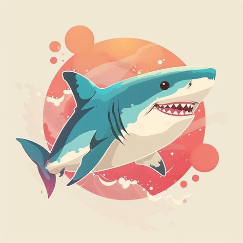 Cute Shark Illustration, Shark Illustration Cute, Underwater Wonderland, Shark Clipart, Shark Png, Shark Illustration, Shark Themed, Cute Shark, Cute Watercolor