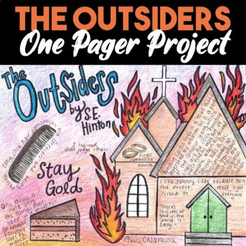 Outsiders Project Ideas, One Pager Project, The Outsiders Project, The Outsiders One Pager, Teaching The Outsiders Middle School, One Pager Examples Middle School, Outsiders Book, S E Hinton, One Pager