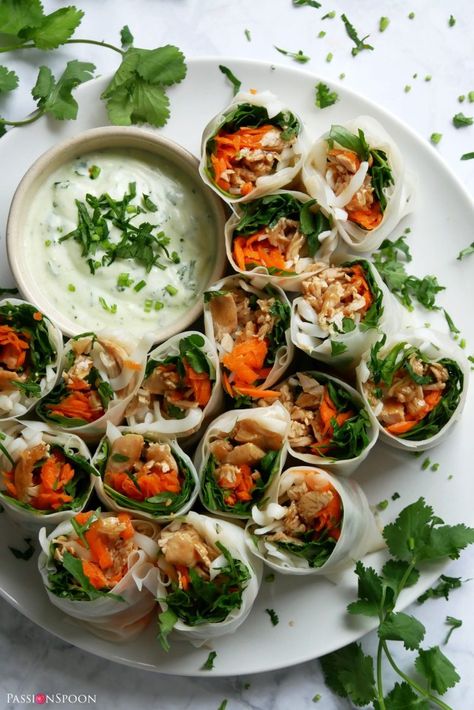 Teriyaki Chicken Rice Paper Rolls, Chicken Summer Rolls, Chicken Rice Paper Rolls, Teriyaki Rice, Fun Meals, Teriyaki Chicken And Rice, Rice Wraps, Rice Rolls, Fresh Spring Rolls