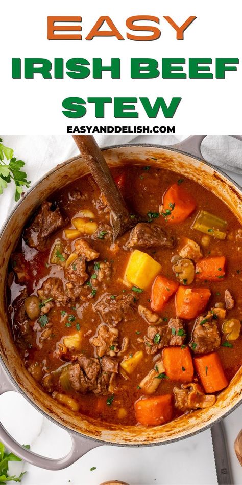 Irish Stew Recipe Traditional, Easy Irish Stew, Stew Stove Top, Stew Recipes Stove Top, Quick Beef Stew, Irish Beef Stew Recipe, Beef Stew With Beer, Traditional Irish Stew, Beer Stew