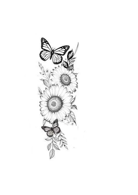 Sunflower Rose And Butterfly Tattoo, Sun Flower Butterfly Tattoo, Sunflower And Butterfly Tattoo Sleeve, Sunflowers Butterfly Tattoo, Small Memorial Tattoos Sunflower, Sun Flower And Butterfly Tattoos, Sunflower And Butterfly Tattoo Shoulder, Butterfly And Sunflower Tattoo Designs, Sunflower And Butterflies Tattoo