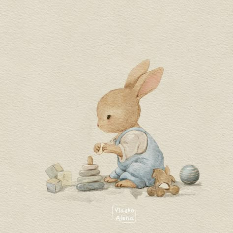 Alena Vlasko illustrator | Rabbit’s kindergarten play room✨ #rabbitillustration #easter #bunnyillustration #babyshower #kidsroom #firstbirthday #peterrabbit… | Instagram Rabbit Family Illustration, Lapin Illustration, Storybook Art Illustrations, Peter Rabbit Illustration, Fairytale Storybook, Bunny Illustration, Woodland Bunny, Baby Animal Art, Nursery Illustration