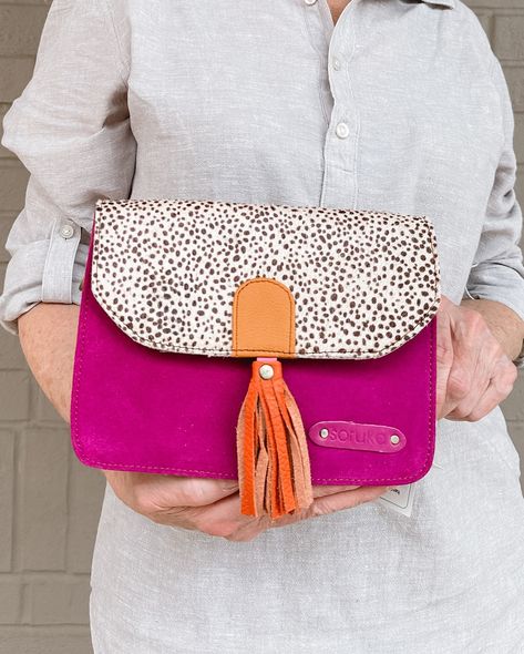 And more ways to accessorize for fall; New hand-crafted, one of a kind leather Soruka handbags in multiple styles. Rich, vibrant colors for fall, even the leaves will be jealous. 🍂🍁 Claire is hand made with both suede and leather and features an animal print flap and magnetic closure. #soruka #reclaimedleather #leatherhandbags Soruka Bags, Eco Friendly Handbags, Deep Teal, Stay Organized, Square Design, Magnetic Closure, Little Things, Sustainable Fashion, Leather Handbags