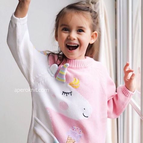 Unicorn Sweater, Best Natural Hair Products, Baby Funny, Baby Jumper, Funny Baby Clothes, Bookmarks Kids, Funny Outfits, Detailed Sweater