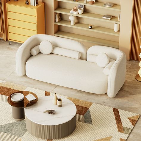 Sofa Trends 2024, Japanese Sofa, Nordic Sofa, Sofa White, Reception Sofa, White Sofa, Hotel Reception, Interior Designing, Curved Sofa