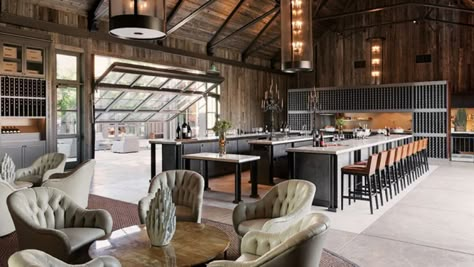 Wine Country Vacations: 7 Summer Getaways | Hollywood Reporter Barn Venue Ideas, Floral Cafe, Waverly Hills, Barn Inspiration, Bar Restaurant Design, Apartment Designs, Modern Garage, Garage Apartments, Loft Space