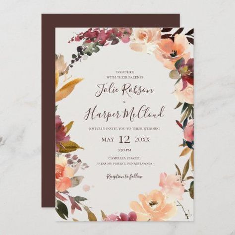 $ 2.92 | Burgundy Orange Floral | Beige Casual Wedding #elegant burgundy blush garden ss030 #bohemian dusty rose country flowers #minimal orange green spring collection #rustic copper fall summer winter #greenery casual wedding #boho casual party #floral wedding stationary #modern rust gold natural poppy #classic wedding suite #beige backyard wedding Casual Wedding Invitations, Fall Country Wedding, Rainbow Invitations, Spring Wedding Invitations, Traditional Wedding Invitations, Burgundy Floral, Casual Wedding, Wedding Invitations Rustic, Greenery Wedding