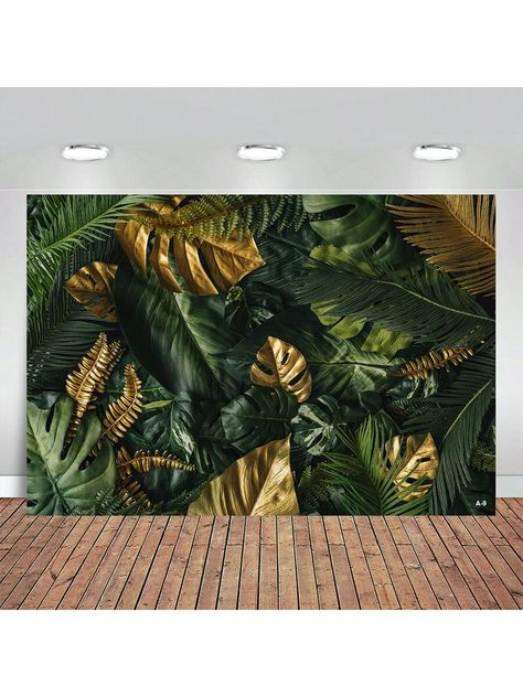 Tropical Green Leaves Backdrops Jungle Grass Leaf Wall Wedding Birthday Party Baby Shower Photography Background Photo StudioI discovered amazing products on SHEIN.com, come check them out! Background Photo Studio, Living Room Murals, Stone Wall Art, Baby Shower Photography, Modern Mural, World Map Art, Jungle Wallpaper, Nature Posters, Botanical Wallpaper